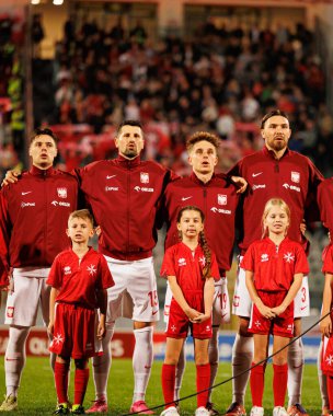 Nicola Zalewski, Pawel Wszolek, Michal Skoras ve Przemyslaw Wisniewski, 2026 Dünya Kupası eleme maçında Malta ve Polonya milli takımları arasında görüldü (Maciej Rogowski / Ball Raw Images))