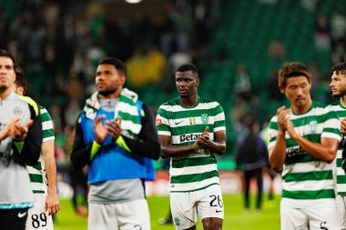 Ousmane Diomande, Liga Portekiz maçı sırasında Estadio Jose Alvalade 'deki Sporting CP ve Alverca FC takımları arasında görüldü (Maciej Rogowski / Ball Raw Images)