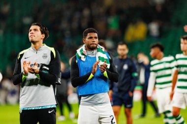 Matheus Reis, Liga Portekiz maçı sırasında Estadio Jose Alvalade 'deki Sporting CP ve Alverca FC takımları arasında görüldü (Maciej Rogowski / Ball Raw Images)