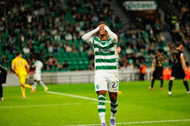 Alisson Santos, Liga Portekiz maçı sırasında Estadio Jose Alvalade 'deki Sporting CP ve Alverca FC takımları arasında görüldü (Maciej Rogowski / Ball Raw Images)