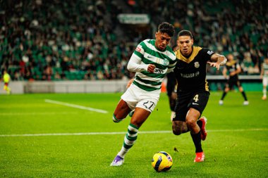 Alisson Santos ve Kaiky Naves, Liga Portekiz maçı sırasında Estadio Jose Alvalade 'de (Maciej Rogowski / Ball Raw Images) Sporting CP ve Alverca FC takımları arasında görüldü.)