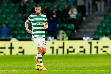 Goncalo Inacio, Liga Portekiz maçı sırasında Estadio Jose Alvalade 'deki Sporting CP ve Alverca FC takımları arasında görüldü (Maciej Rogowski / Ball Raw Images)