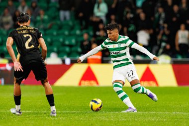 Alisson Santos, Liga Portekiz maçı sırasında Estadio Jose Alvalade 'deki Sporting CP ve Alverca FC takımları arasında görüldü (Maciej Rogowski / Ball Raw Images)
