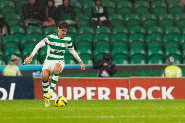 Francisco Trincao, Liga Portekiz maçı sırasında Estadio Jose Alvalade 'deki Sporting CP ve Alverca FC takımları arasında görüldü (Maciej Rogowski / Ball Raw Images)