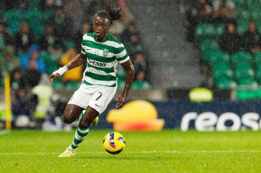 Liga Portekiz maçında Estadio Jose Alvalade 'deki Sporting CP ve Alverca FC takımları arasında Geovany Quenda görüldü (Maciej Rogowski / Ball Raw Images)