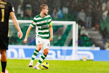 Liga Portekiz maçında Estadio Jose Alvalade 'deki Sporting CP ve Alverca FC takımları arasında Morten Hjulmand görüldü (Maciej Rogowski / Ball Raw Images)