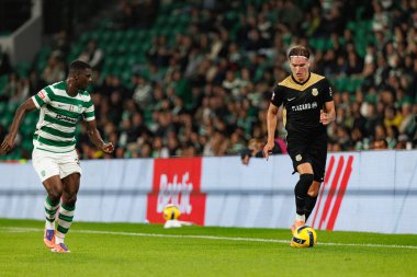 Ousmane Diomande ve Marko Milovanoviç Marezi, Liga Portekiz maçı sırasında Estadio Jose Alvalade 'deki Sporting CP ve Alverca FC takımları arasında görüldü (Maciej Rogowski / Ball Raw Images)