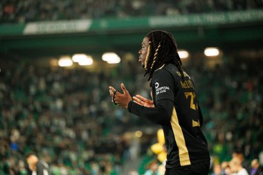 Bastien Meupiyou, Liga Portekiz maçı sırasında Estadio Jose Alvalade 'de (Maciej Rogowski / Ball Raw Images) Sporting CP ve Alverca FC takımları arasında görüldü.)
