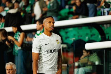 Gian Cabezas, Liga Portekiz maçı sırasında Estadio Jose Alvalade 'deki Sporting CP ve Alverca FC takımları arasında görüldü (Maciej Rogowski / Ball Raw Images)