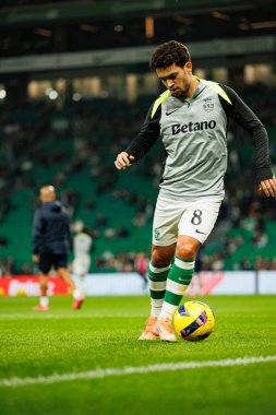 Pedro Goncalf, Liga Portekiz maçı sırasında Estadio Jose Alvalade 'deki Sporting CP ve Alverca FC takımları arasında görüldü (Maciej Rogowski / Ball Raw Images)