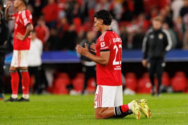 Richard Rios SL Benfica ve Bayer 04 Leverkusen (Maciej Rogowski / Ball Raw Images) arasındaki Şampiyonlar Ligi faz maçında görüldü)