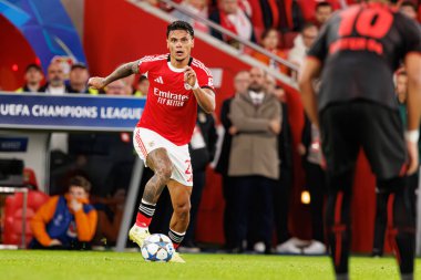 Richard Rios SL Benfica ve Bayer 04 Leverkusen (Maciej Rogowski / Ball Raw Images) arasındaki Şampiyonlar Ligi faz maçında görüldü)