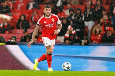 Nicolas Otamendi SL Benfica ve Bayer 04 Leverkusen (Maciej Rogowski / Ball Raw Images) arasındaki Şampiyonlar Ligi faz maçında görüldü)