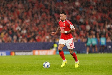 Nicolas Otamendi SL Benfica ve Bayer 04 Leverkusen (Maciej Rogowski / Ball Raw Images) arasındaki Şampiyonlar Ligi faz maçında görüldü)