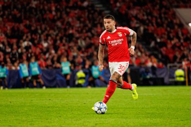 Nicolas Otamendi SL Benfica ve Bayer 04 Leverkusen (Maciej Rogowski / Ball Raw Images) arasındaki Şampiyonlar Ligi faz maçında görüldü)