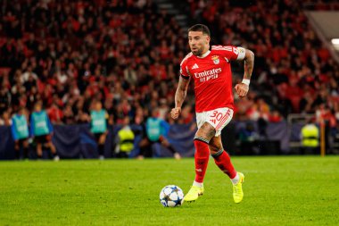 Nicolas Otamendi SL Benfica ve Bayer 04 Leverkusen (Maciej Rogowski / Ball Raw Images) arasındaki Şampiyonlar Ligi faz maçında görüldü)
