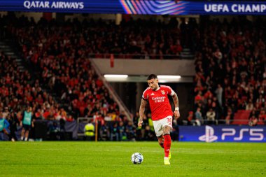 Nicolas Otamendi SL Benfica ve Bayer 04 Leverkusen (Maciej Rogowski / Ball Raw Images) arasındaki Şampiyonlar Ligi faz maçında görüldü)