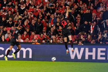 Patrik Schick SL Benfica ve Bayer 04 Leverkusen (Maciej Rogowski / Ball Raw Images) arasındaki Şampiyonlar Ligi faz maçında gol attıktan sonra kutlama yaparken görüldü.)