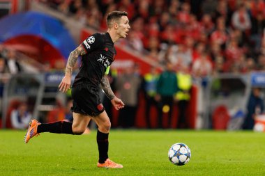 Alejandro Grimaldo SL Benfica ve Bayer 04 Leverkusen (Maciej Rogowski / Ball Raw Images) arasındaki Şampiyonlar Ligi faz maçında görüldü)
