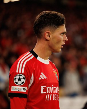 Georgiy Sudakov SL Benfica ve Bayer 04 Leverkusen (Maciej Rogowski / Ball Raw Images) arasındaki Şampiyonlar Ligi faz maçında görüldü)