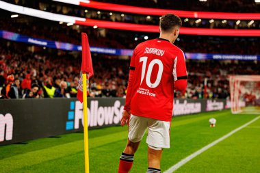 Georgiy Sudakov SL Benfica ve Bayer 04 Leverkusen (Maciej Rogowski / Ball Raw Images) arasındaki Şampiyonlar Ligi faz maçında görüldü)