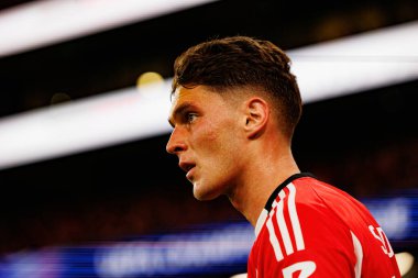 Georgiy Sudakov SL Benfica ve Bayer 04 Leverkusen (Maciej Rogowski / Ball Raw Images) arasındaki Şampiyonlar Ligi faz maçında görüldü)