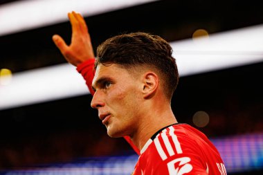 Georgiy Sudakov SL Benfica ve Bayer 04 Leverkusen (Maciej Rogowski / Ball Raw Images) arasındaki Şampiyonlar Ligi faz maçında görüldü)