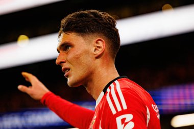 Georgiy Sudakov SL Benfica ve Bayer 04 Leverkusen (Maciej Rogowski / Ball Raw Images) arasındaki Şampiyonlar Ligi faz maçında görüldü)