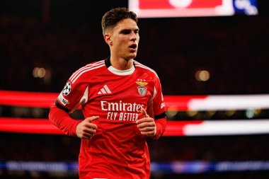 Georgiy Sudakov SL Benfica ve Bayer 04 Leverkusen (Maciej Rogowski / Ball Raw Images) arasındaki Şampiyonlar Ligi faz maçında görüldü)