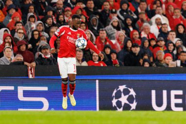 Dodi Lukebakio SL Benfica ve Bayer 04 Leverkusen (Maciej Rogowski / Ball Raw Images) arasındaki Şampiyonlar Ligi faz maçında görüldü.)