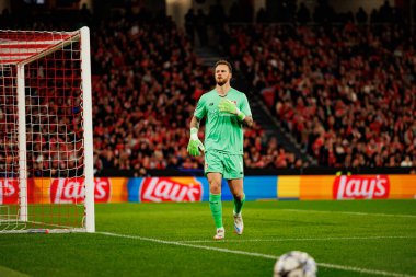 Mark Flekken SL Benfica ve Bayer 04 Leverkusen (Maciej Rogowski / Ball Raw Images) arasındaki Şampiyonlar Ligi faz maçında görüldü)