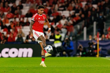 Richard Rios SL Benfica ve Bayer 04 Leverkusen (Maciej Rogowski / Ball Raw Images) arasındaki Şampiyonlar Ligi faz maçında görüldü)