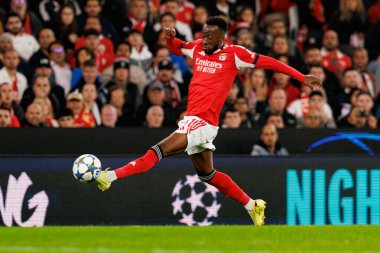Dodi Lukebakio SL Benfica ve Bayer 04 Leverkusen (Maciej Rogowski / Ball Raw Images) arasındaki Şampiyonlar Ligi faz maçında görüldü.)