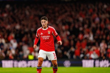 Georgiy Sudakov SL Benfica ve Bayer 04 Leverkusen (Maciej Rogowski / Ball Raw Images) arasındaki Şampiyonlar Ligi faz maçında görüldü)