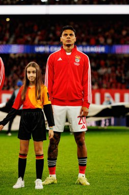 Richard Rios SL Benfica ve Bayer 04 Leverkusen (Maciej Rogowski / Ball Raw Images) arasındaki Şampiyonlar Ligi faz maçında görüldü)