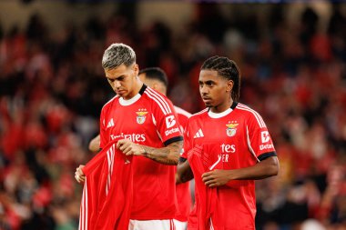 Enzo Barrenechea SL Benfica ve Bayer 04 Leverkusen (Maciej Rogowski / Ball Raw Images) arasındaki Şampiyonlar Ligi faz maçında görüldü.)