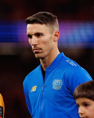 Alejandro Grimaldo SL Benfica ve Bayer 04 Leverkusen (Maciej Rogowski / Ball Raw Images) arasındaki Şampiyonlar Ligi faz maçında görüldü)