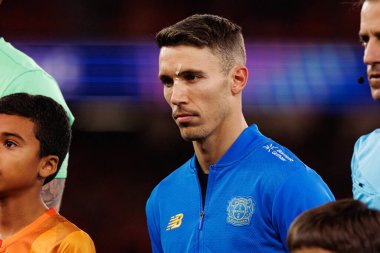 Alejandro Grimaldo SL Benfica ve Bayer 04 Leverkusen (Maciej Rogowski / Ball Raw Images) arasındaki Şampiyonlar Ligi faz maçında görüldü)