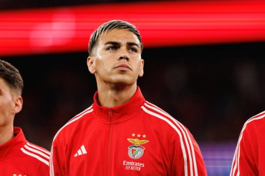 Enzo Barrenechea SL Benfica ve Bayer 04 Leverkusen (Maciej Rogowski / Ball Raw Images) arasındaki Şampiyonlar Ligi faz maçında görüldü.)