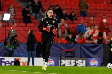 Anatoliy Trubin SL Benfica ve Bayer 04 Leverkusen (Maciej Rogowski / Ball Raw Images) arasındaki Şampiyonlar Ligi faz maçında görüldü)