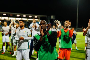 Jefferson Encada, Liga Portekiz maçı sırasında Estadio Belediyesi Rio Maior 'daki Casa Pia ve CF Estrela Amadora (Maciej Rogowski / Ball Raw Images) takımları arasında görüldü.)