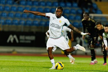 Sidny Lopes Cabral, Liga Portekiz maçı sırasında Estadio Belediyesi Rio Maior 'da Casa Pia ve CF Estrela Amadora takımları arasında görüldü (Maciej Rogowski / Ball Raw Images)