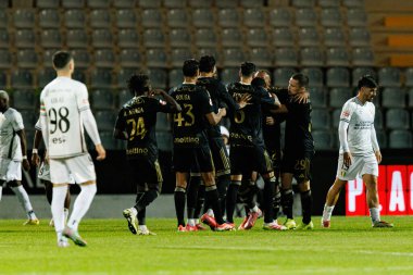 Casa Pia oyuncuları Liga Portekiz maçında Casa Pia ve CF Estrela Amadora takımları arasında Estadio Municipal Rio Maior (Maciej Rogowski / Ball Raw Images)