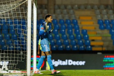 Patrick Sequeira, Liga Portekiz maçı sırasında Estadio Belediyesi Rio Maior 'da Casa Pia ve CF Estrela Amadora (Maciej Rogowski / Ball Raw Images) takımları arasında görüldü.)