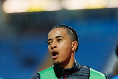 Oumar Ngom, Liga Portekiz maçı sırasında Estadio Belediyesi Rio Maior 'da Casa Pia ve CF Estrela Amadora takımları arasında görüldü (Maciej Rogowski / Ball Raw Images)