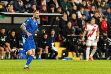 Filip Jagiello UEFA Konferans Ligi faz oyunu sırasında Rayo Vallecano ve Lech Poznan (Maciej Rogowski / Ball Raw Images) takımları arasında görüldü)