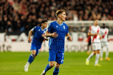 Joel Pereira UEFA Konferans Ligi faz oyunu sırasında Rayo Vallecano ve Lech Poznan (Maciej Rogowski / Ball Raw Images) takımları arasında görüldü)