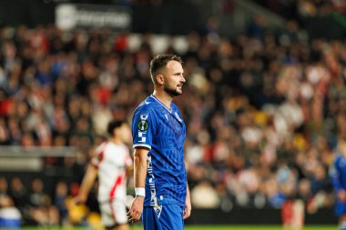 Antonio Miliç, Rayo Vallecano ve Lech Poznan (Maciej Rogowski / Ball Raw Images) takımları arasında oynanan UEFA Konferans Ligi faz maçında görüldü.)