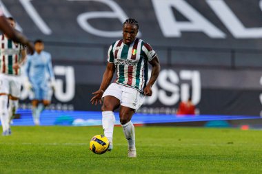 Jovane Cabral, CF Estrela Amadora ve CD Nacional (Maciej Rogowski / Ball Raw Images) takımları arasında Liga Portekiz maçında görüldü)