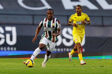 Jovane Cabral, CF Estrela Amadora ve CD Nacional (Maciej Rogowski / Ball Raw Images) takımları arasında Liga Portekiz maçında görüldü)